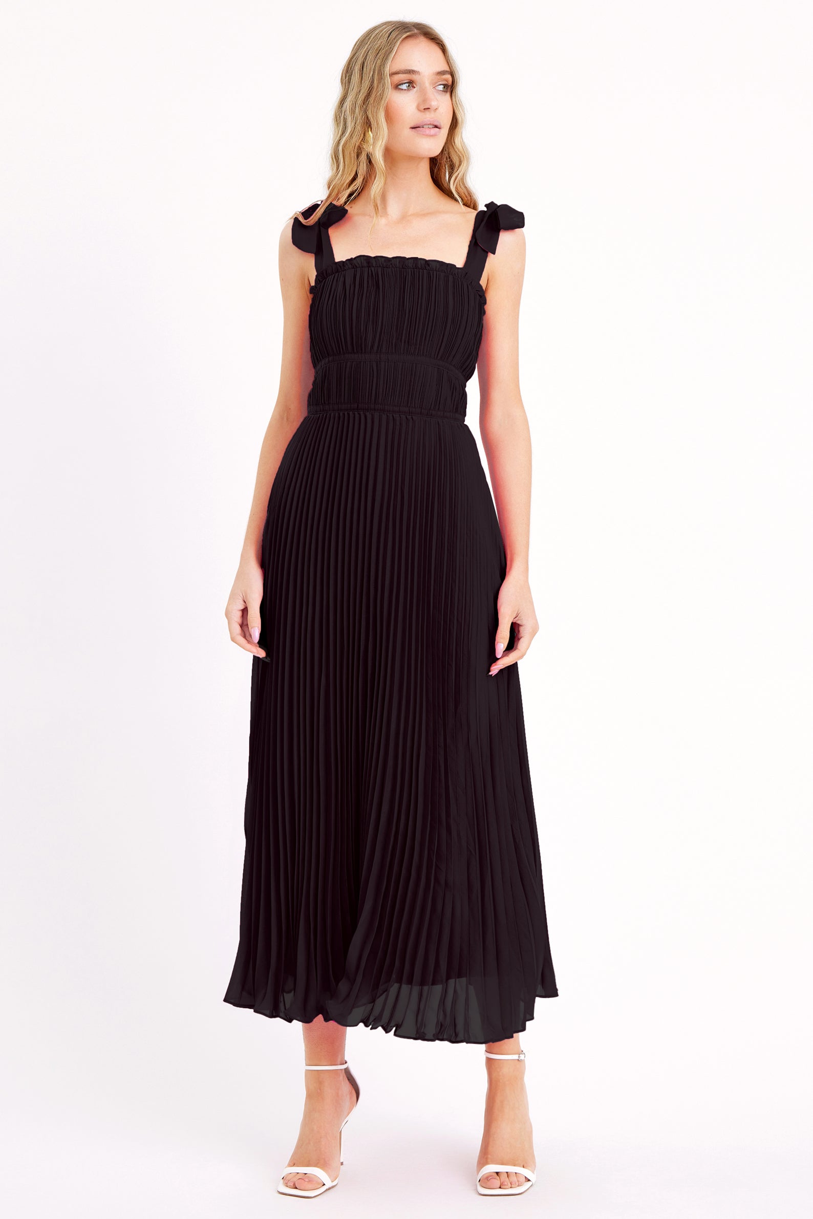 Bianca Pleated Organza Dress