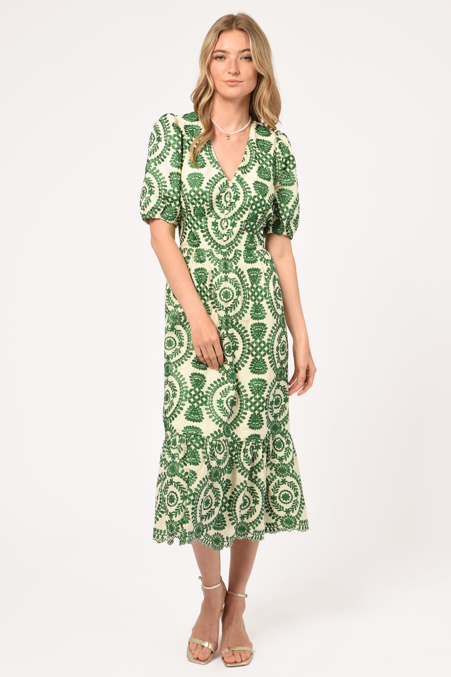 Tanzine embroidered 2024 midi dress