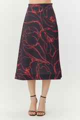 Reba Printed Midi Skirt