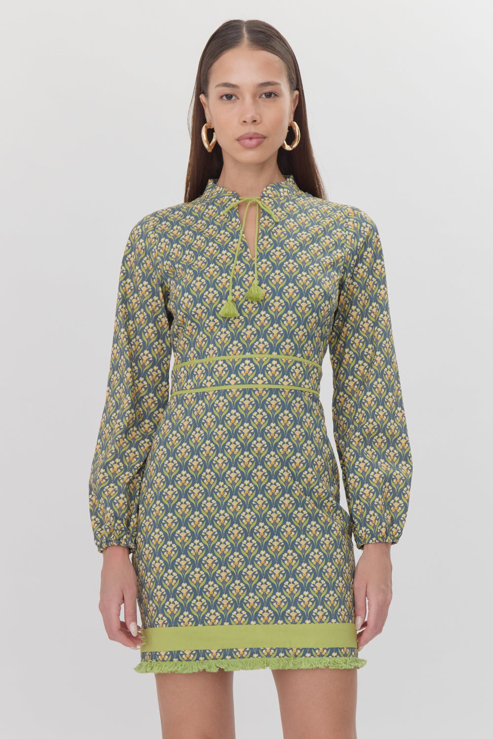 Alara Mandarin Collar Mini Dress