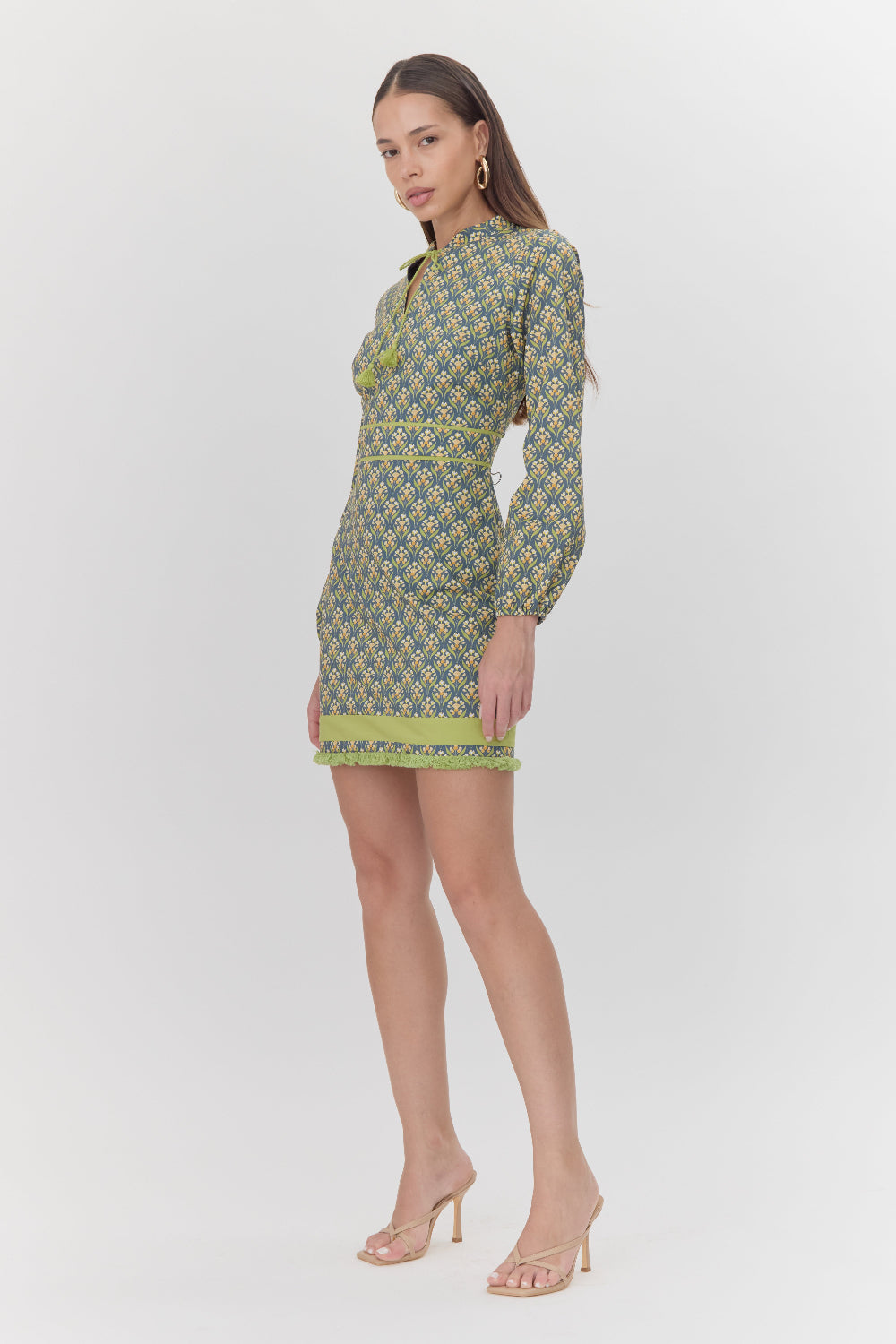 Alara Mandarin Collar Mini Dress