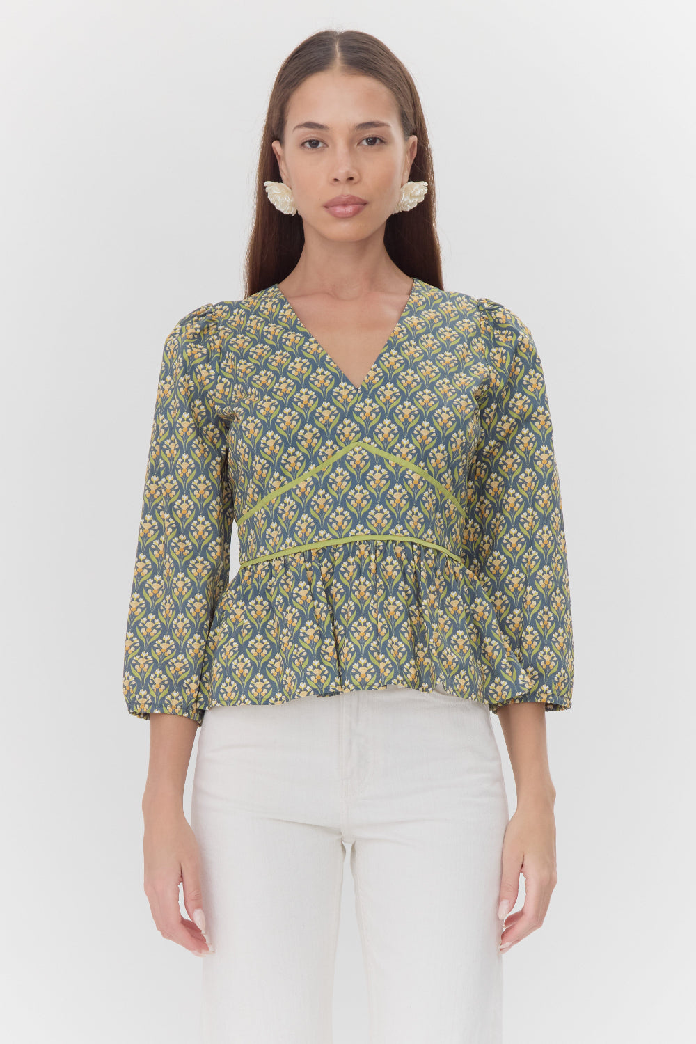 Rita Printed Peplum Top