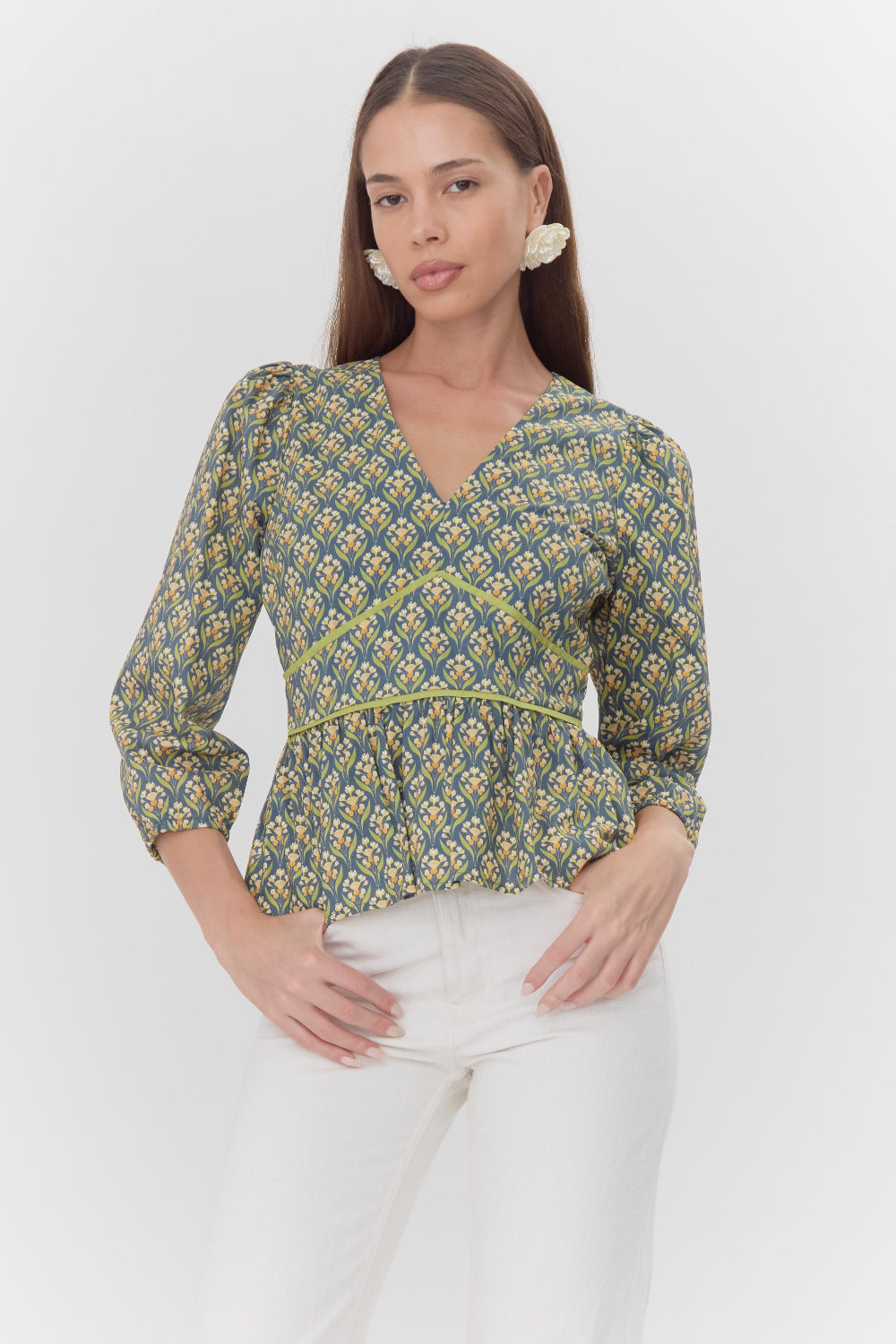 Rita Printed Peplum Top