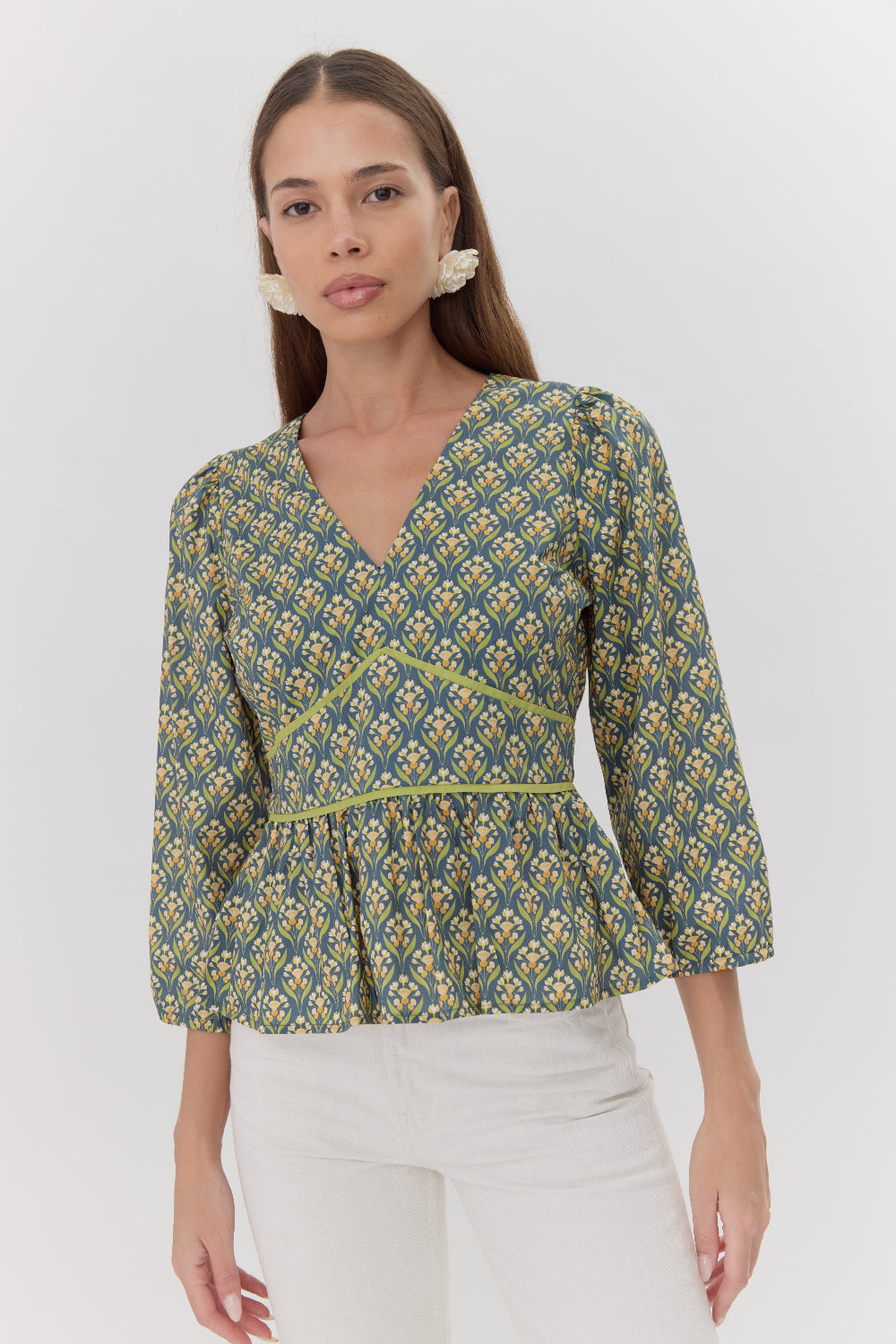 Rita Printed Peplum Top