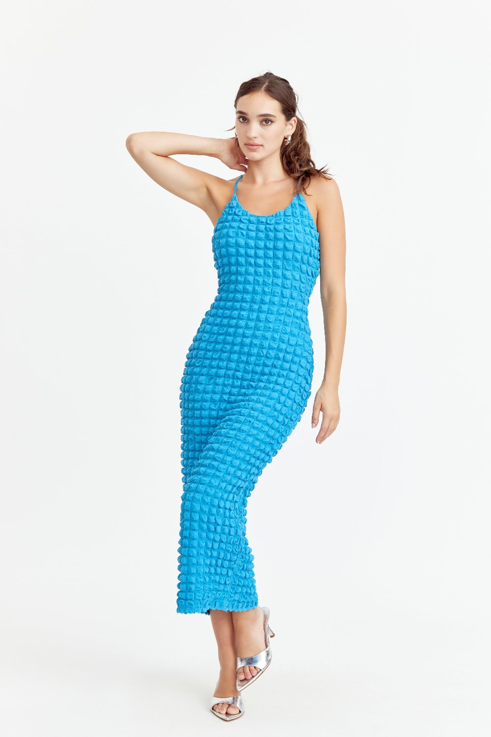 Kristen Popcorn Knit Midi Dress