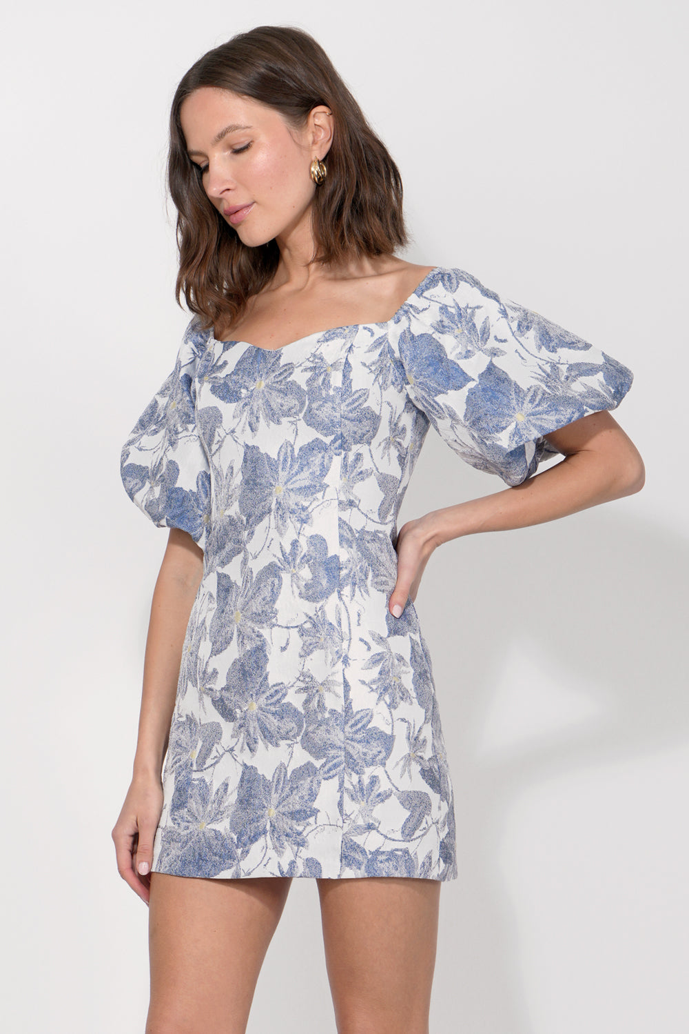 Kasia Jacquard Off Shoulder Mini Dress