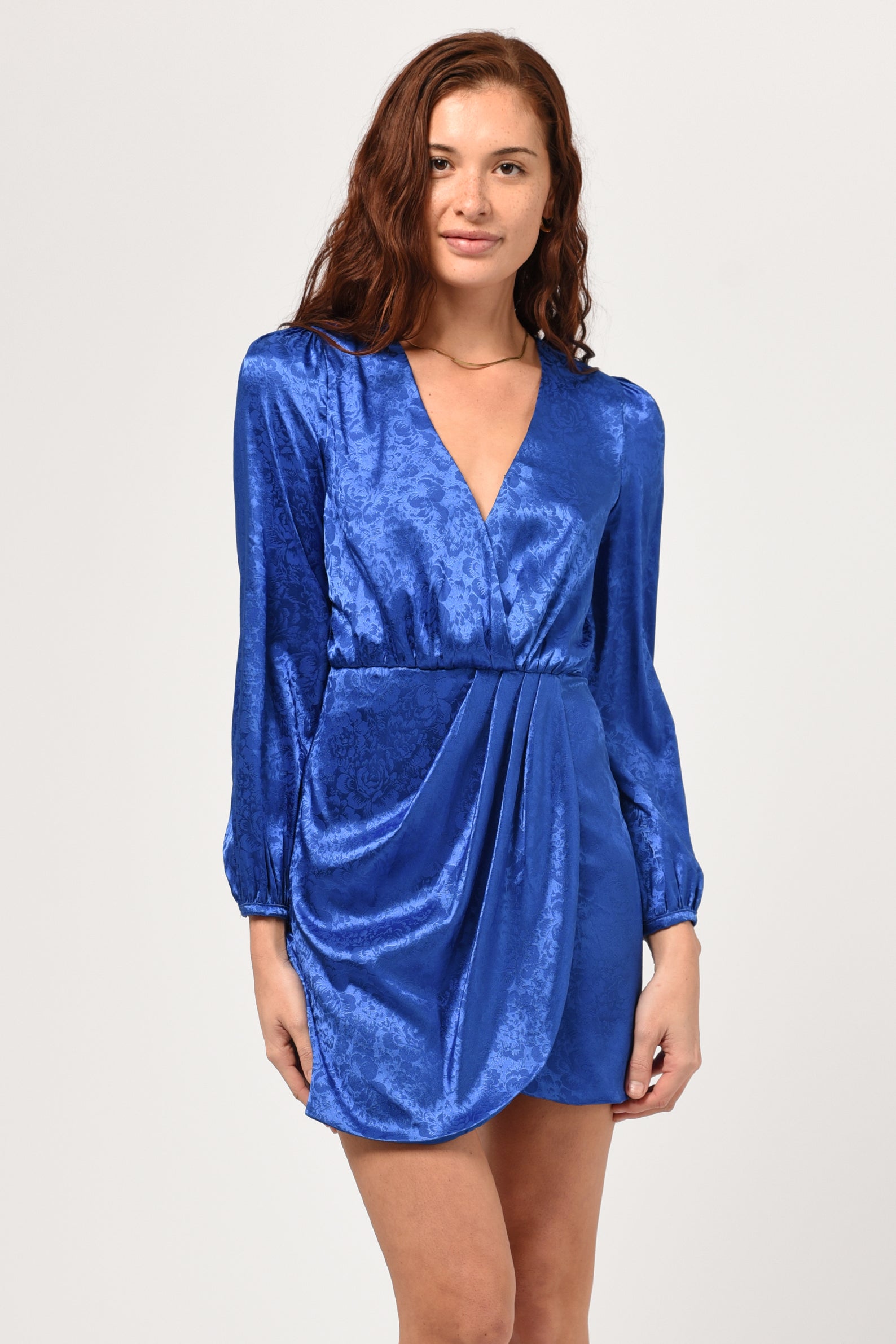 Lindsey Wrap Jacquard Mini Dress