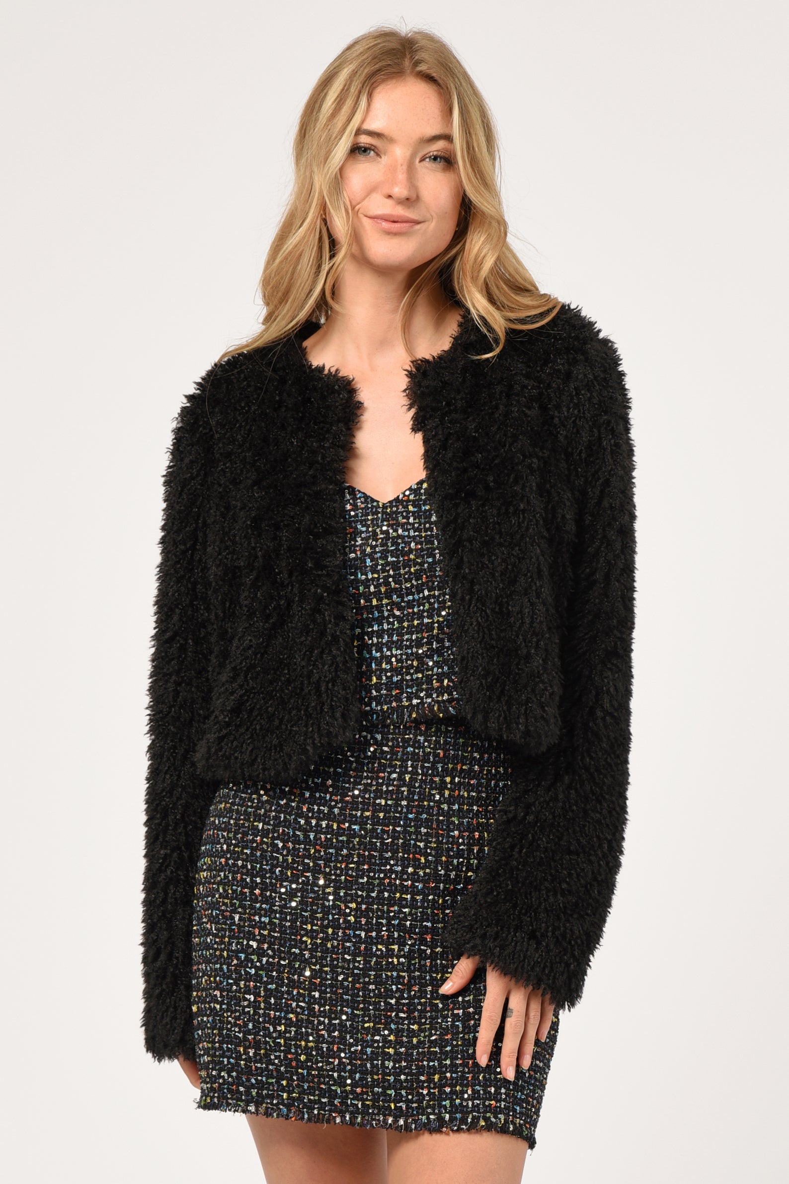 Thalia Faux Fur Cropped Coat