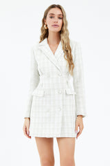 Juliane Tweed Cinched Blazer Dress