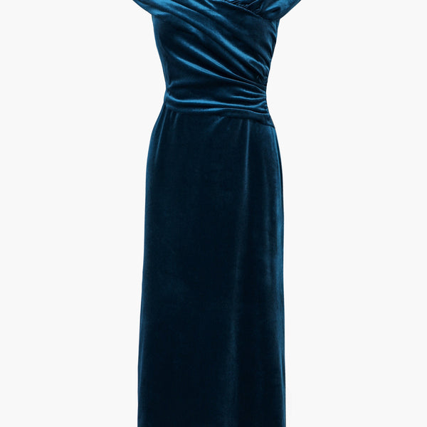 Audrey Off Shoulder Velvet Midi Dress