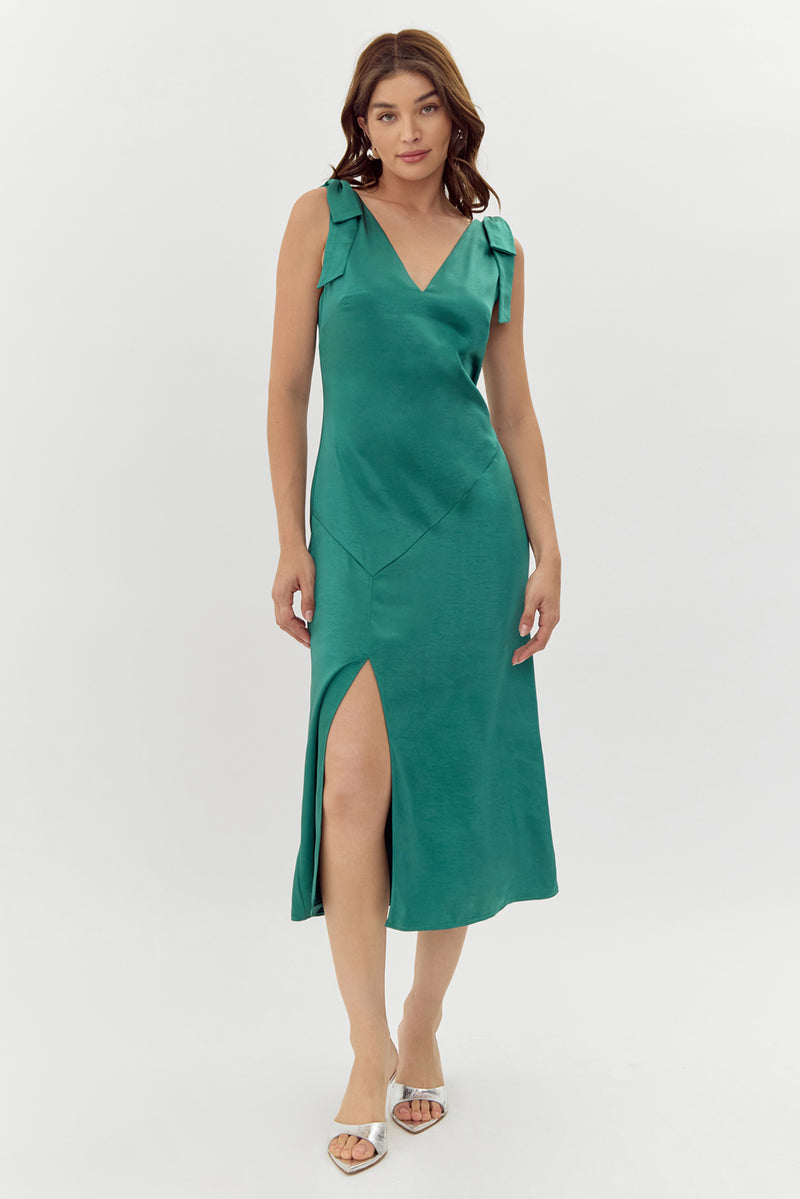 Indira Tie Shoulder Midi Dress