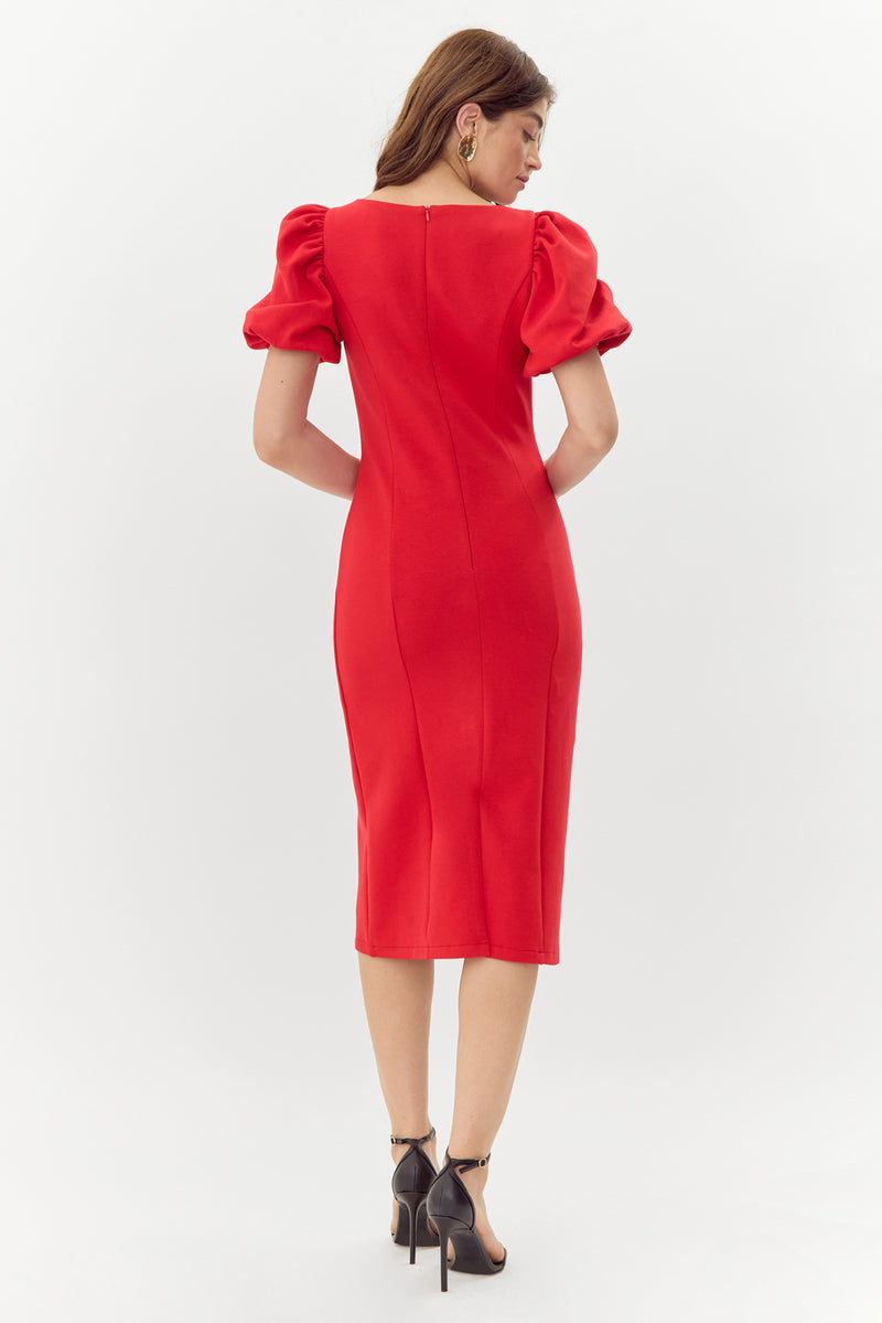 Jenna Puff Sleeve Midi Dress