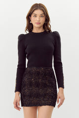 Amerie Textured Floral Mini Skirt