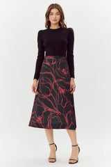 Reba Printed Midi Skirt