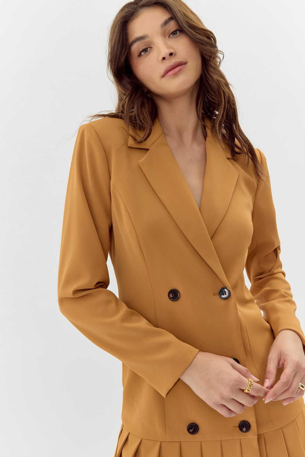 Nara Pleated Hem Blazer Dress