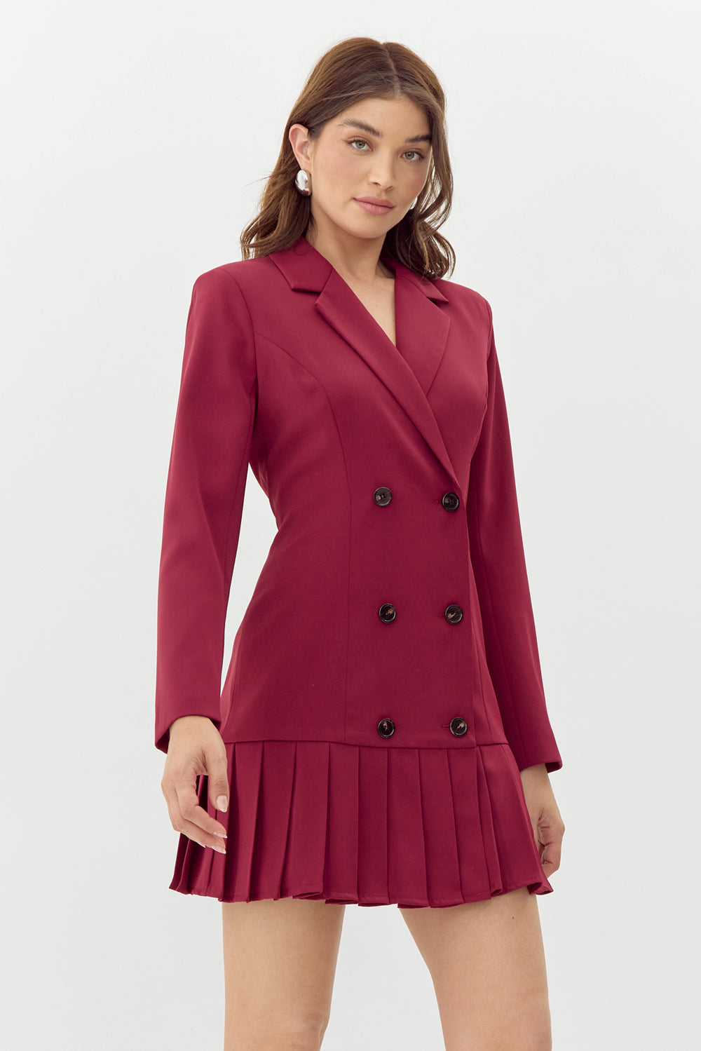 Nara Pleated Hem Blazer Dress