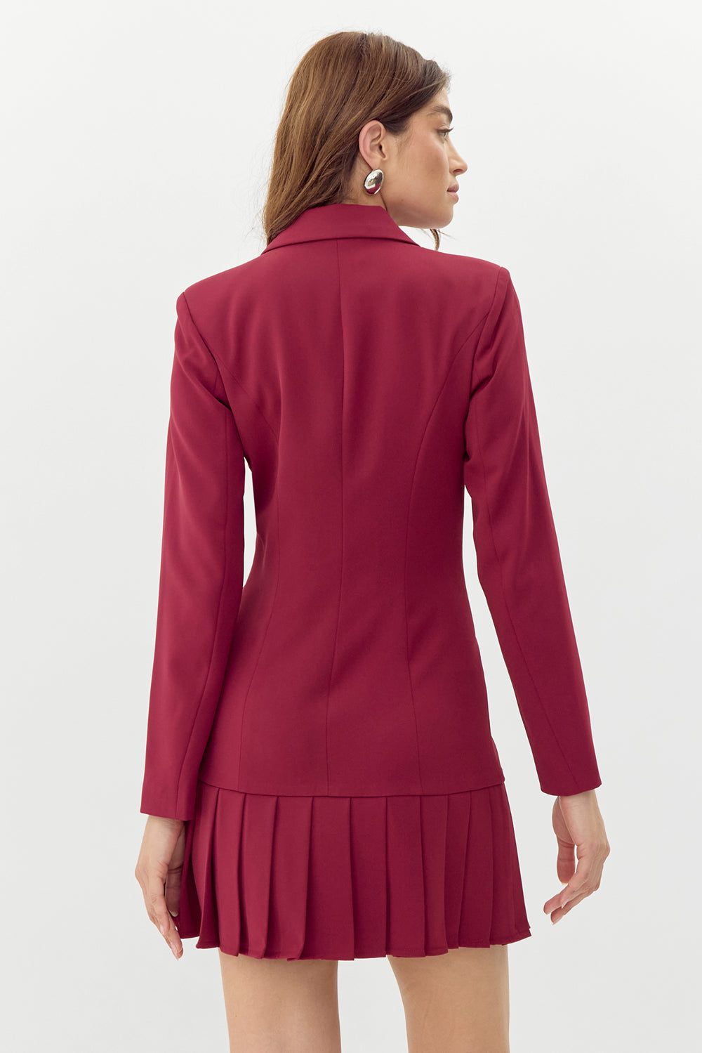 Nara Pleated Hem Blazer Dress