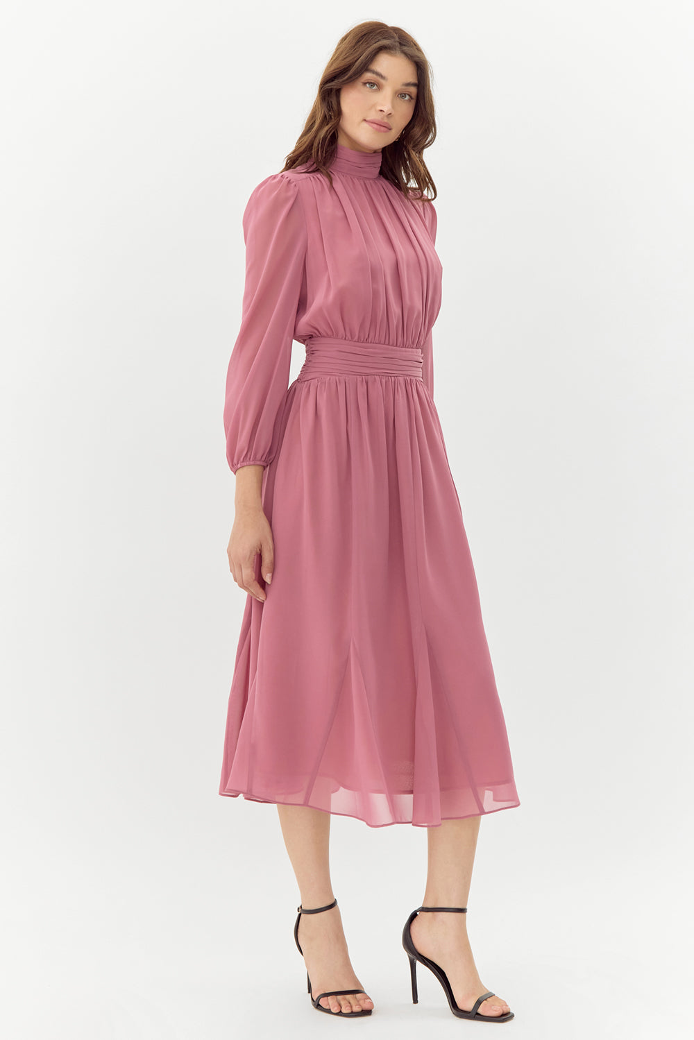 Trisha Mock Neck Midi Dress