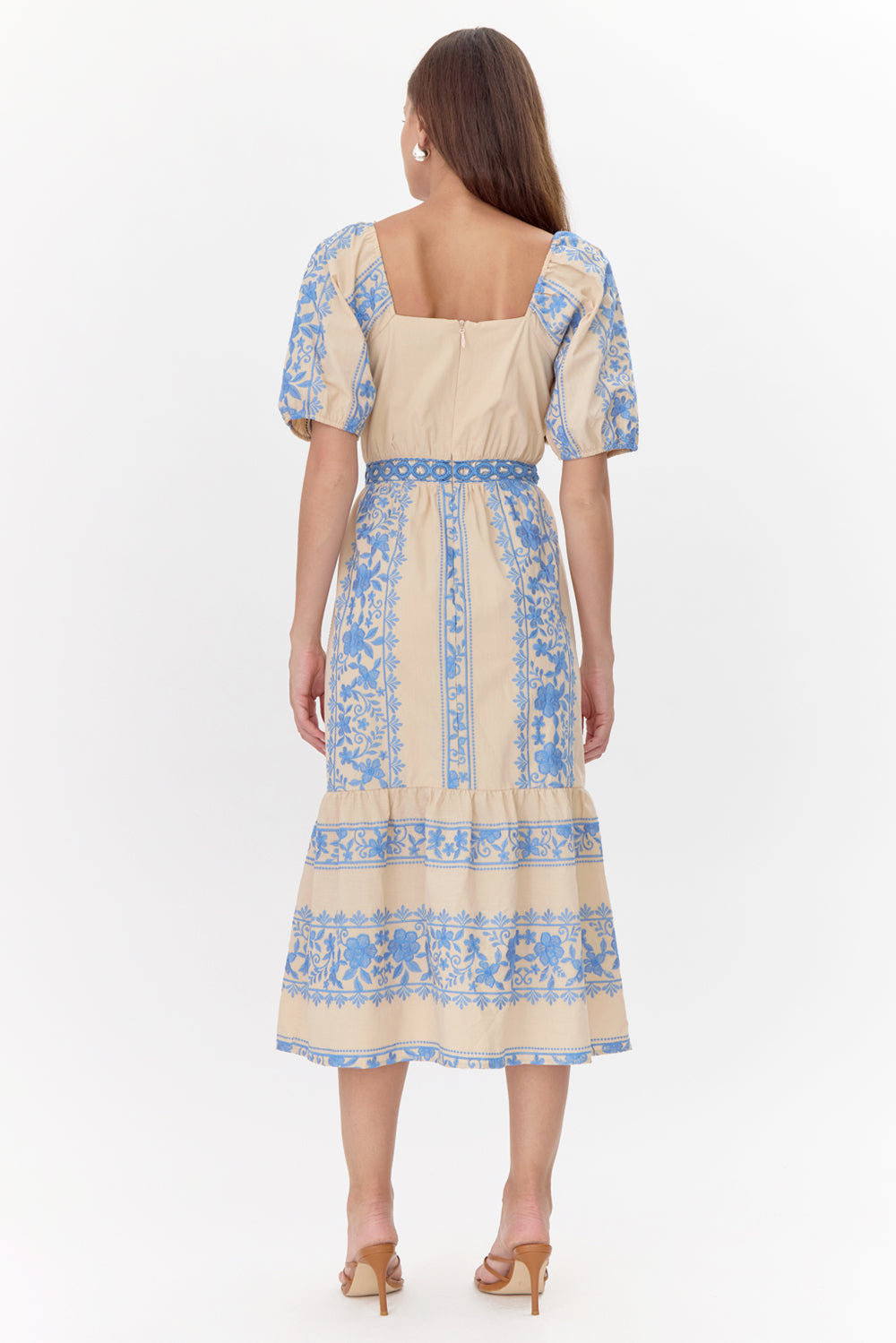 Elena Embroidered Midi Dress