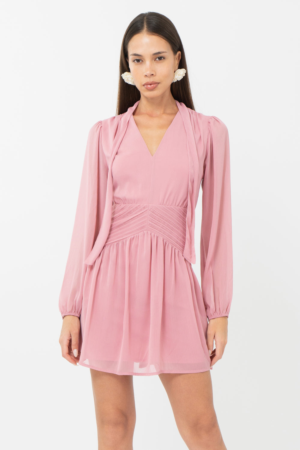 Betsy Neck Tie Mini Dress