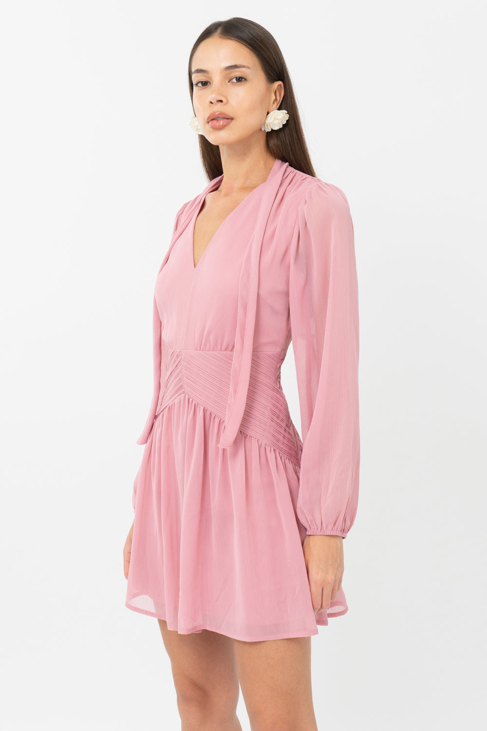 Betsy Neck Tie Mini Dress