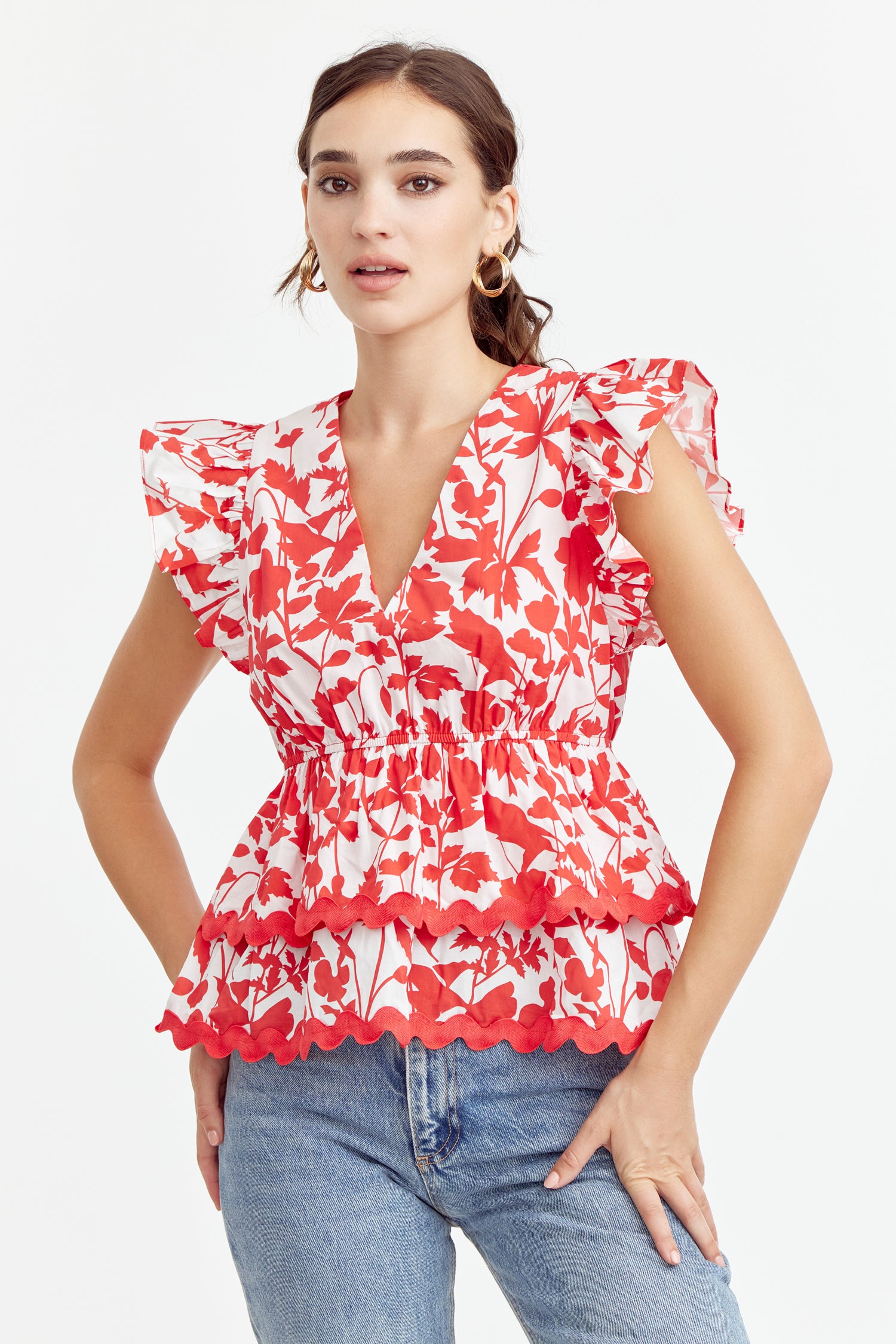 Sena Ruffled Peplum Top