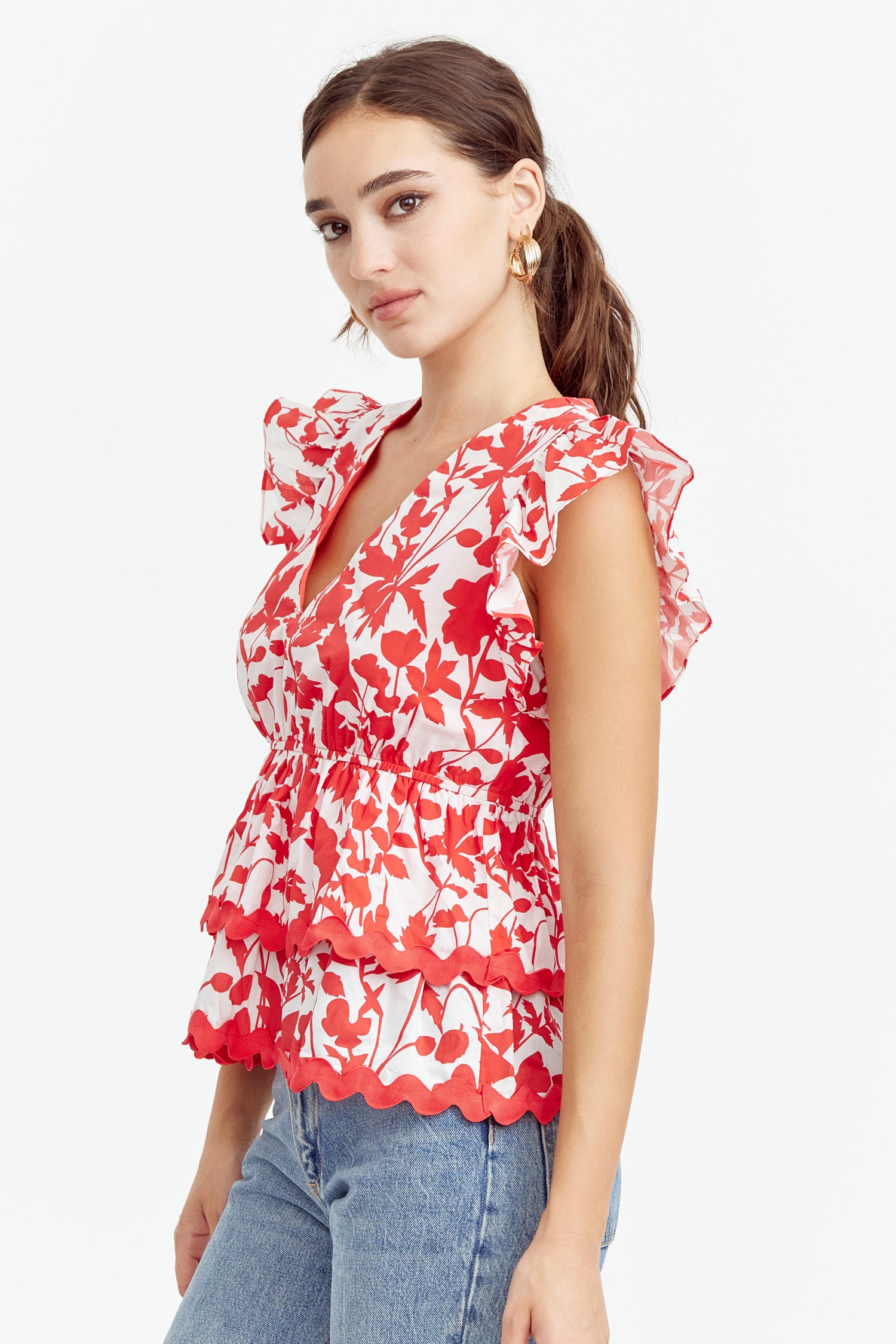 Sena Ruffled Peplum Top