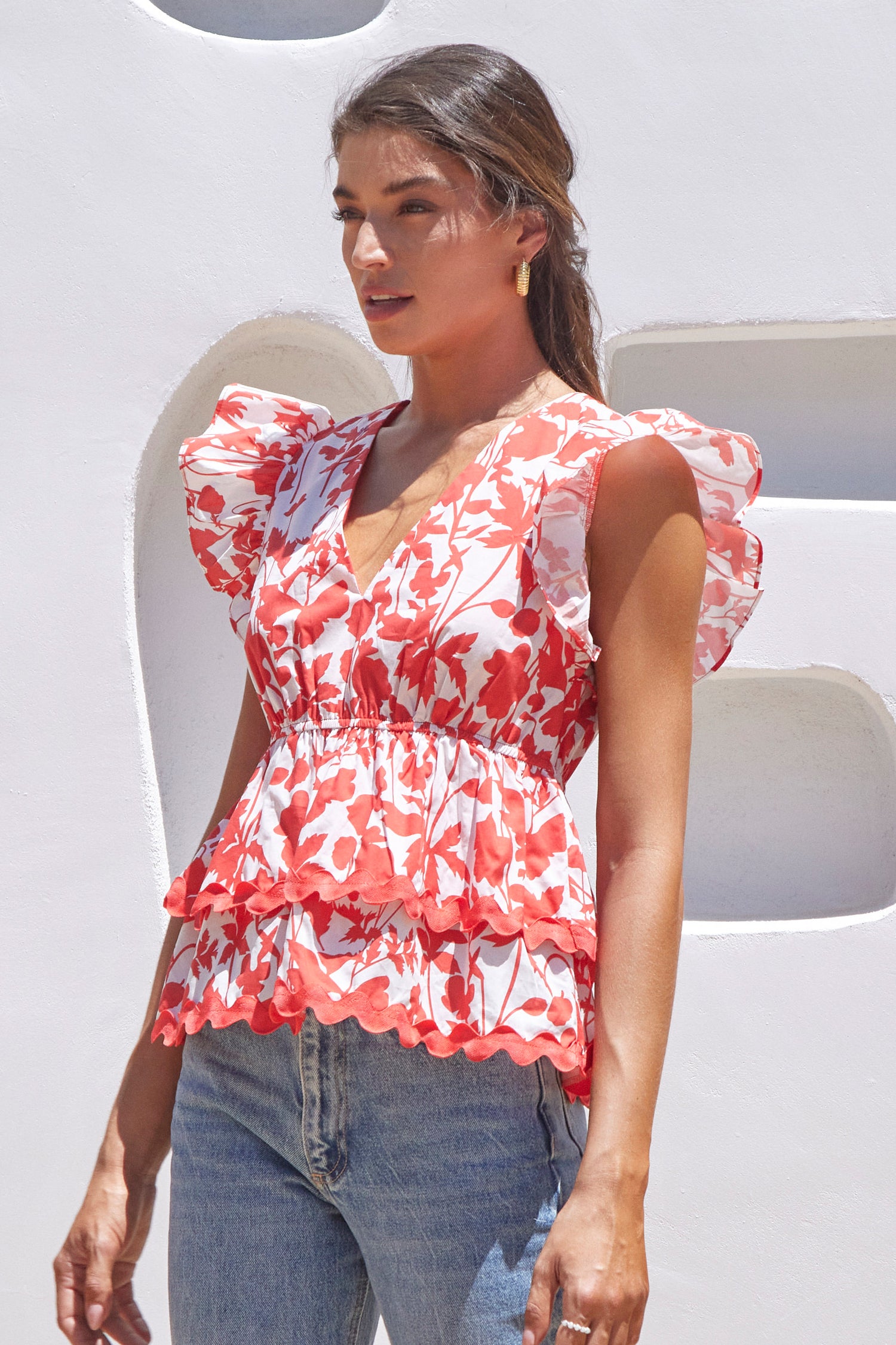 Sena Ruffled Peplum Top