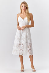 Krista Cotton Eyelet Midi Dress