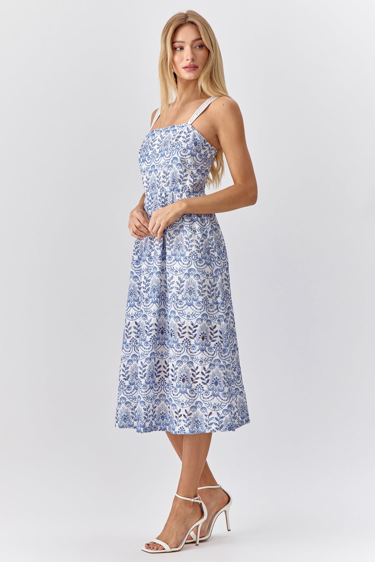 Ari Embroidered Midi Dress