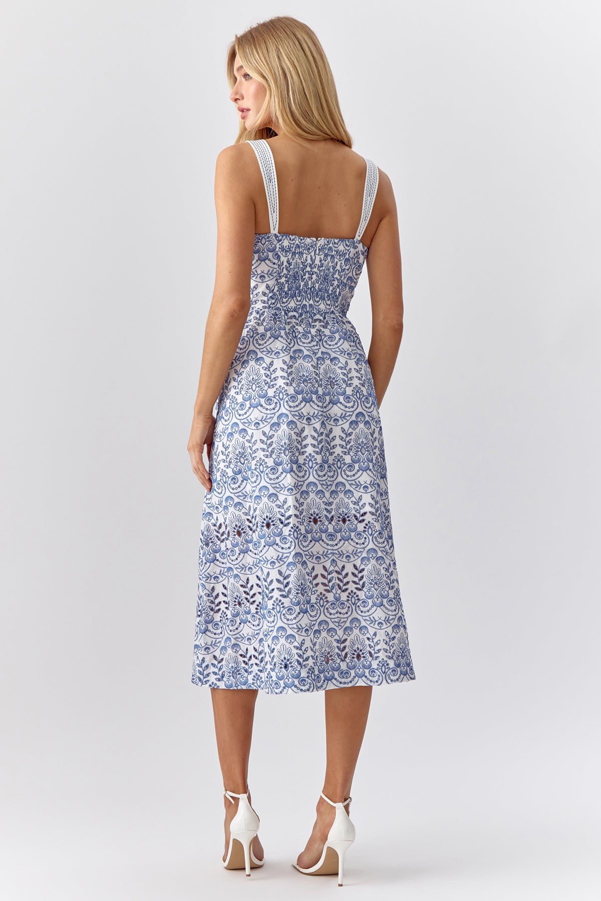 Ari Embroidered Midi Dress