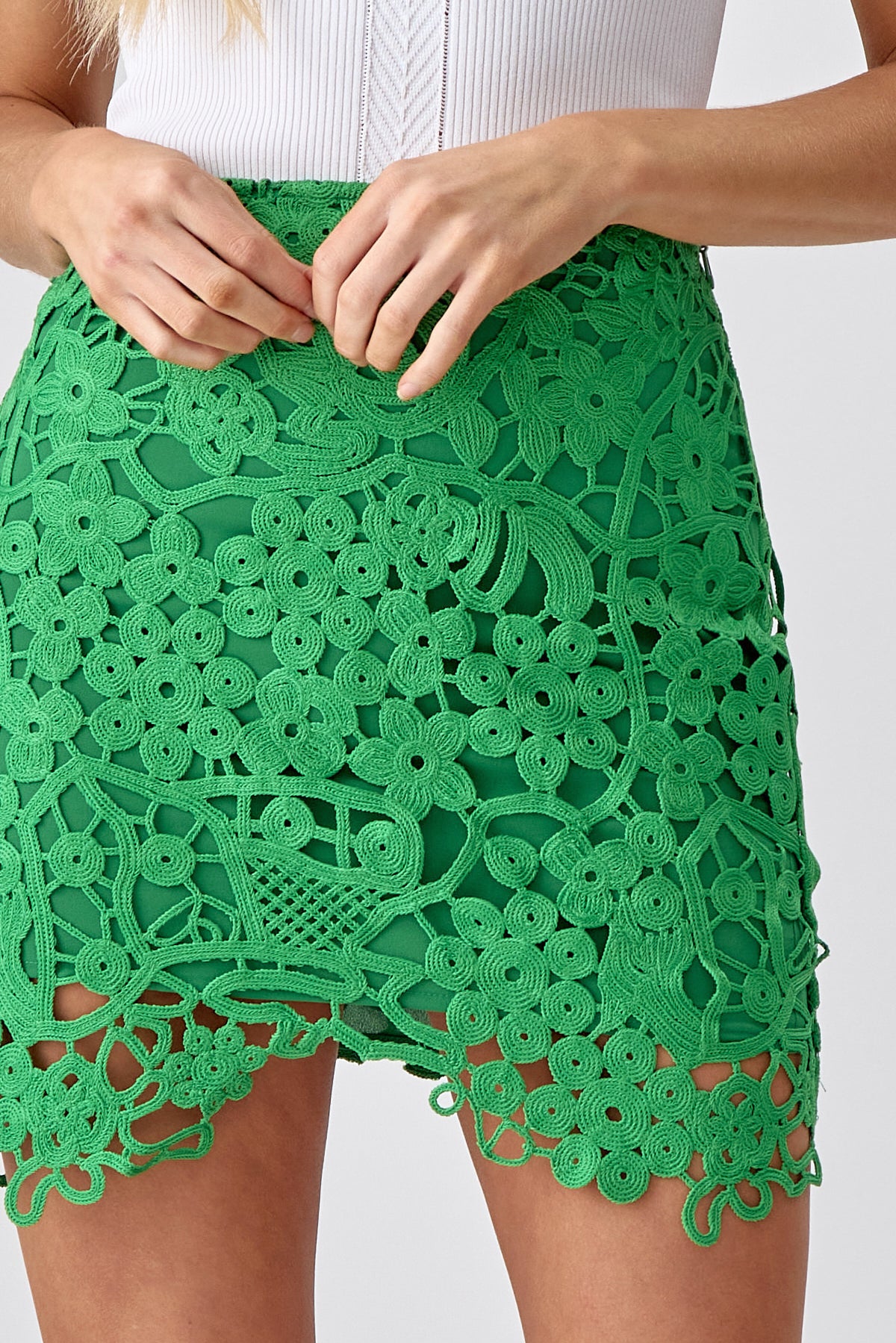 Janine Crochet Lace Mini Skirt