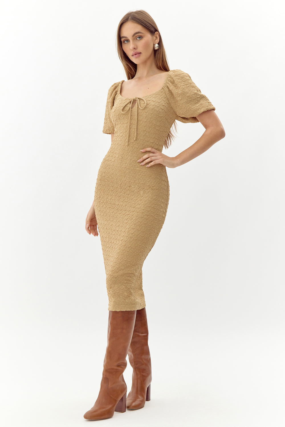 Lily Textured Knit Midi Dress