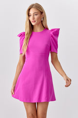 Gretchen Puff Sleeve Fit and Flare Dress