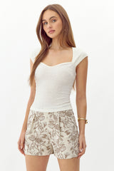 Sheena Jacquard High Waist Shorts