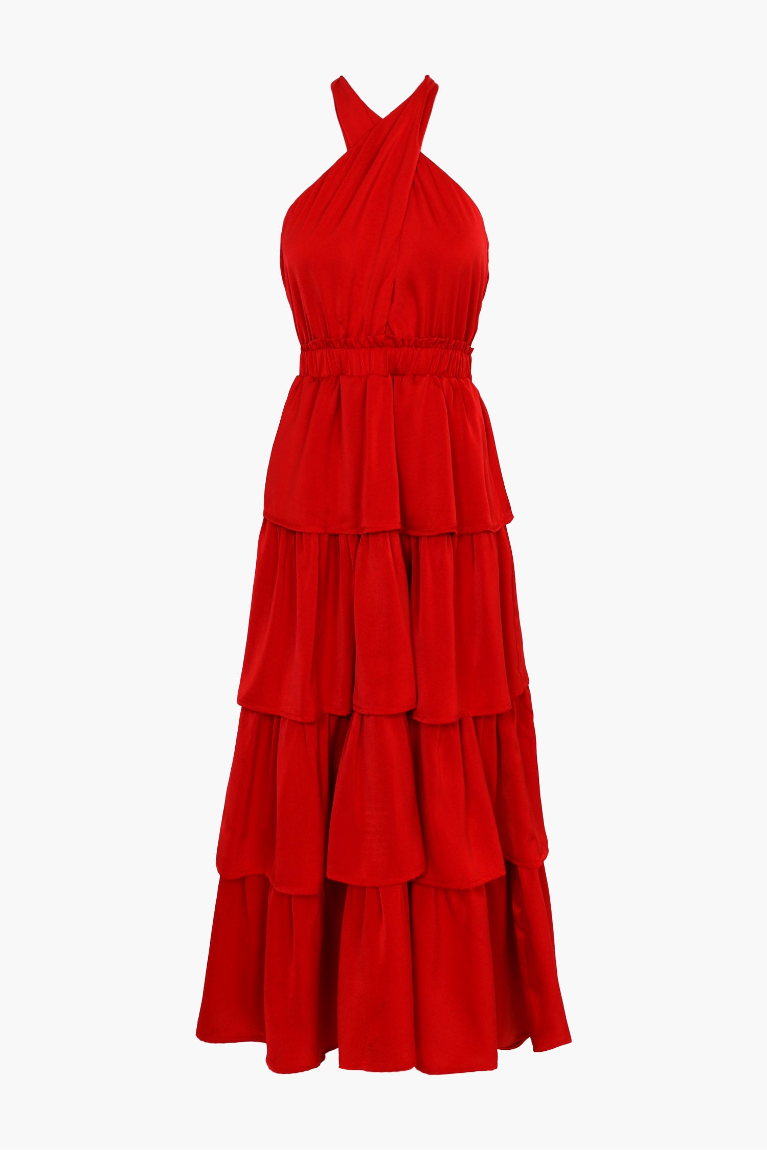 Eleanor Halter Tiered Midi Dress