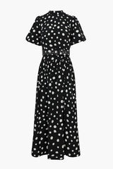 Darlene Polkadot Belted Midi Dress