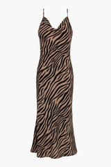 Jenni Animal Cowl Neck Slip Dress