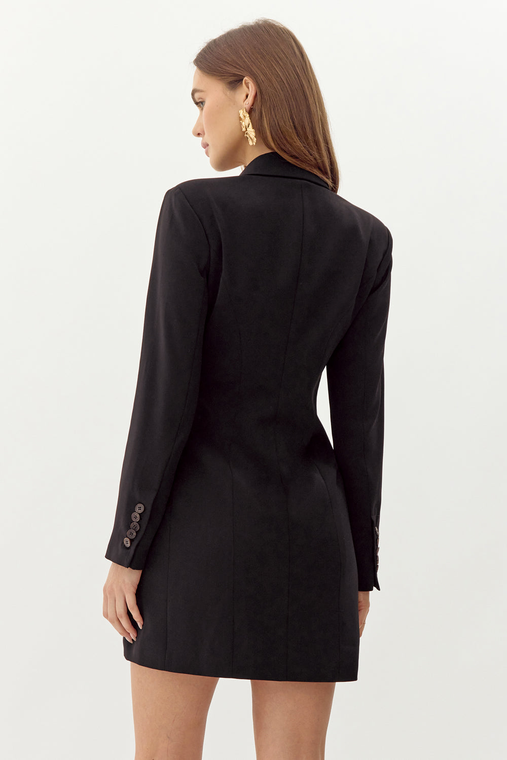 Felicia Pleated Front Blazer Dress