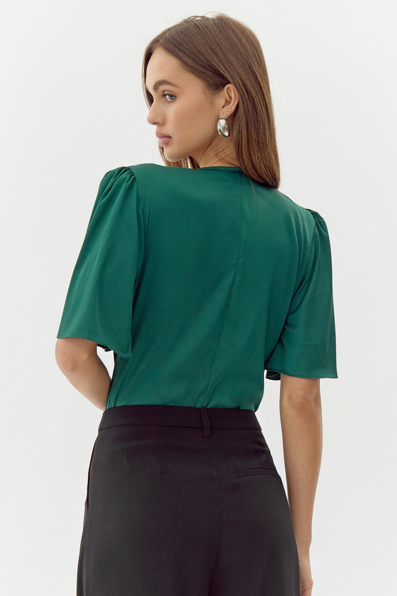 Johanna Short Sleeve Pintucked Bodysuit