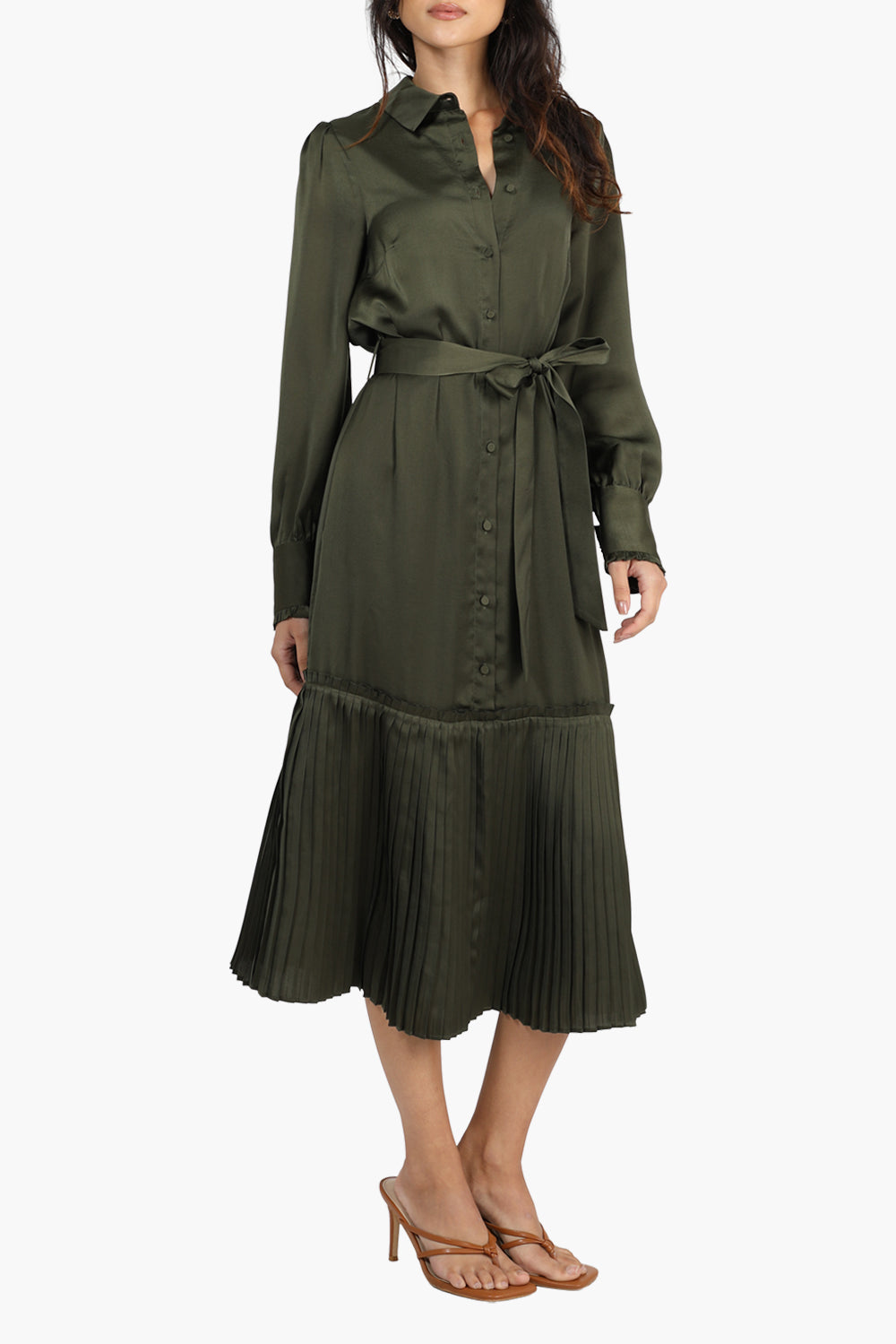 Jade Pleated Long Coat Dress