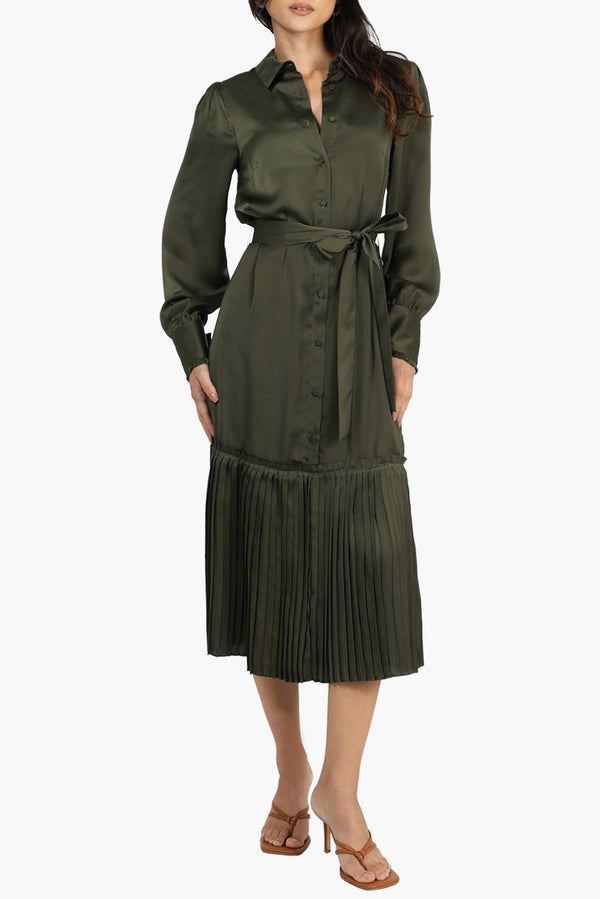 Jade Pleated Long Coat Dress