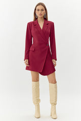 Felicia Pleated Front Blazer Dress