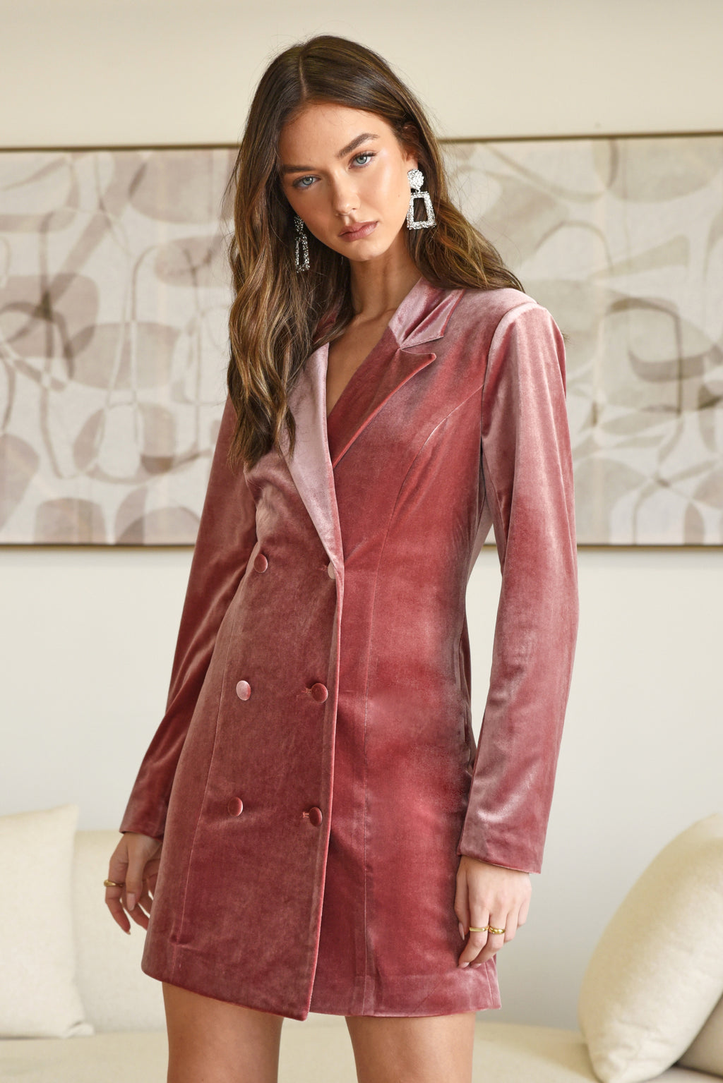 Adelyn Rae Long 2024 Sleeve Tweed Blazer Dress