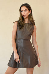 Tiffany Vegan Leather Fit and Flare Dress