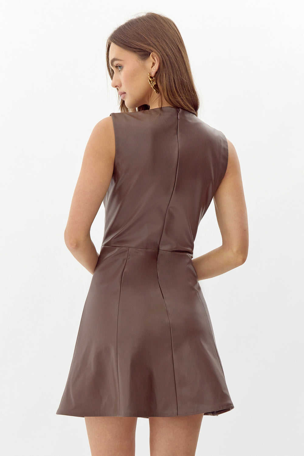 Tiffany Vegan Leather Fit and Flare Dress