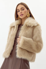 Aubrey Zip Up Faux Fur Coat