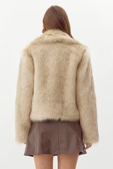 Aubrey Zip Up Faux Fur Coat