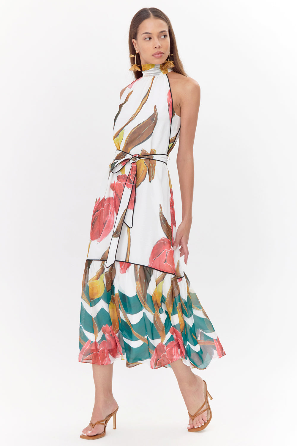 Maisy Printed Tiered Maxi Dress