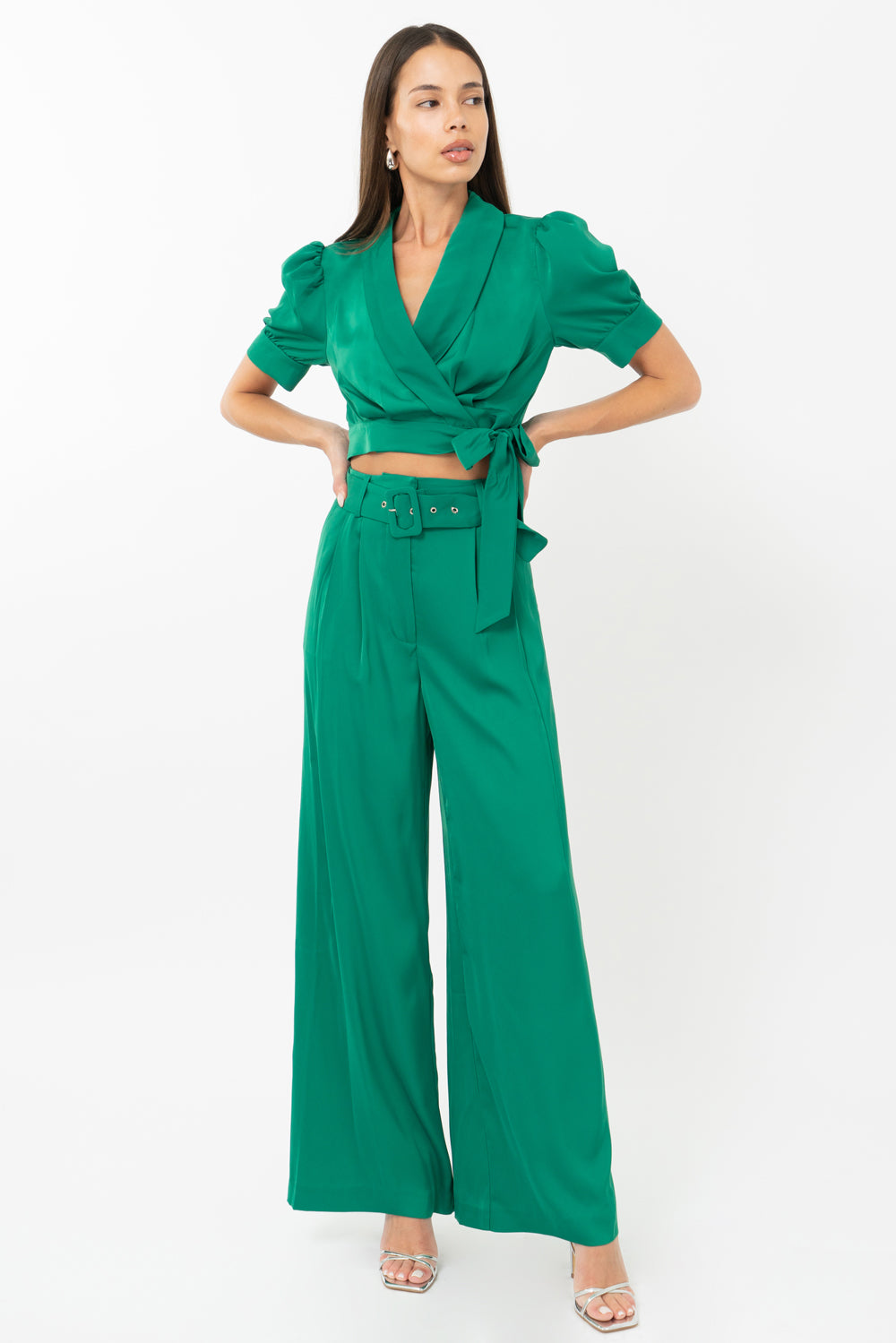 Keva High Waist Belted Trousers